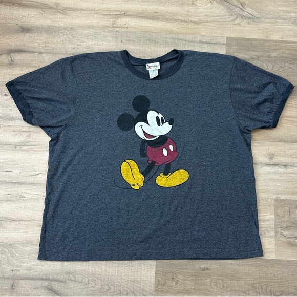 Disney Other - Vintage Disney World blue ringer T-Shirt with Mickey Mouse size 2XL
